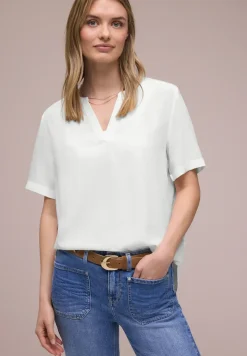Blouse met korte mouwen en omslag