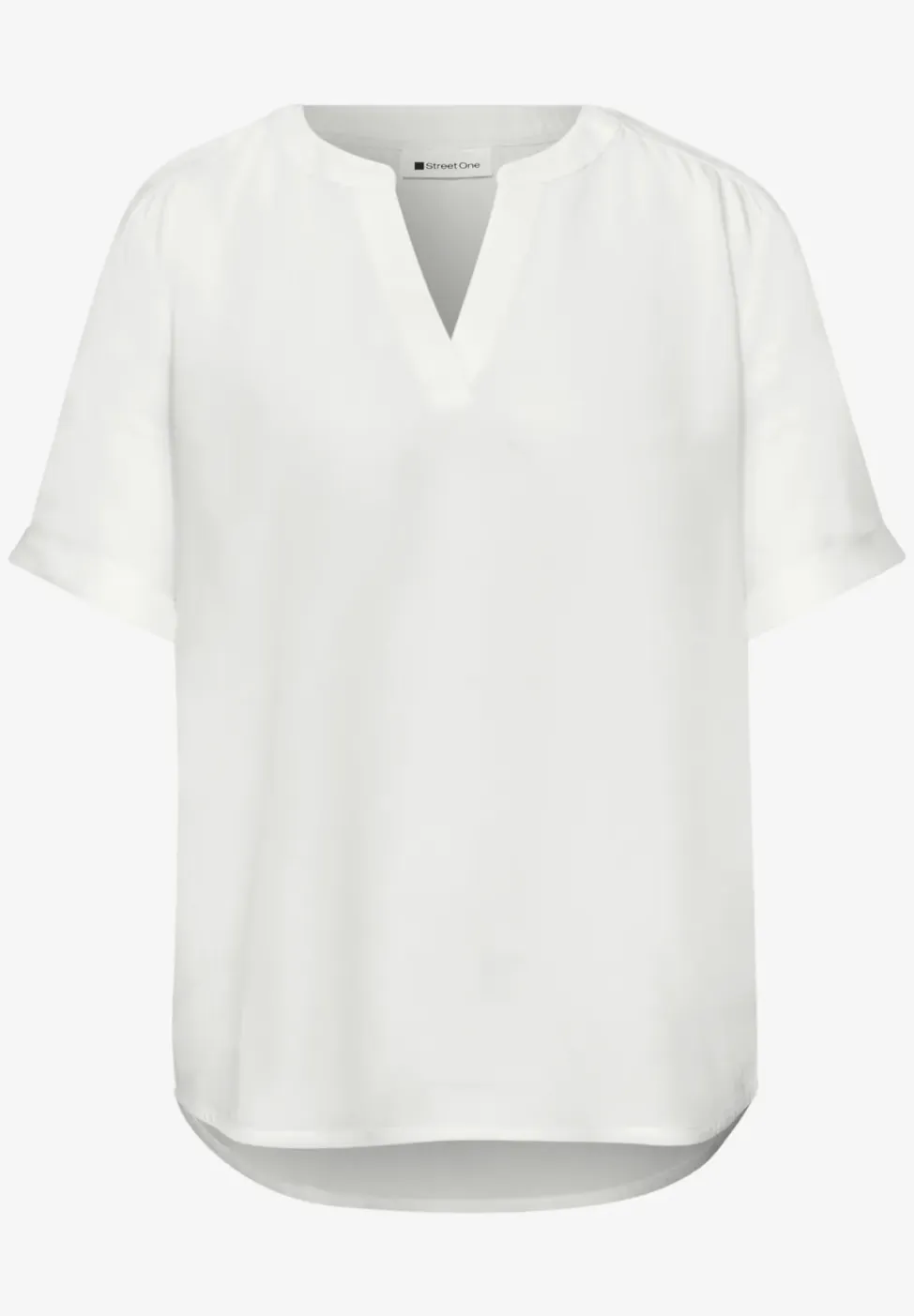 Blouse met korte mouwen en omslag