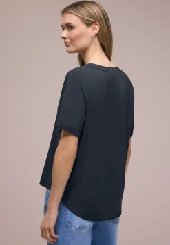 Blouse met korte mouwen en omslag