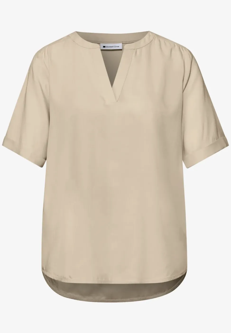 Blouse met korte mouwen en omslag
