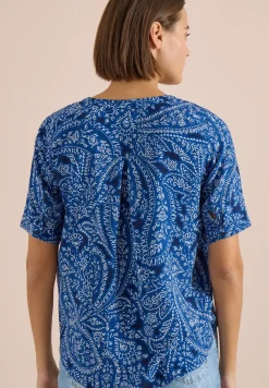 Blouse met korte mouwen en paisleyprint