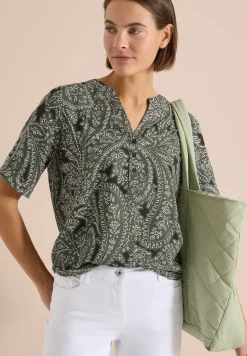 Blouse met korte mouwen en paisleyprint