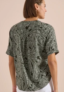 Blouse met korte mouwen en paisleyprint