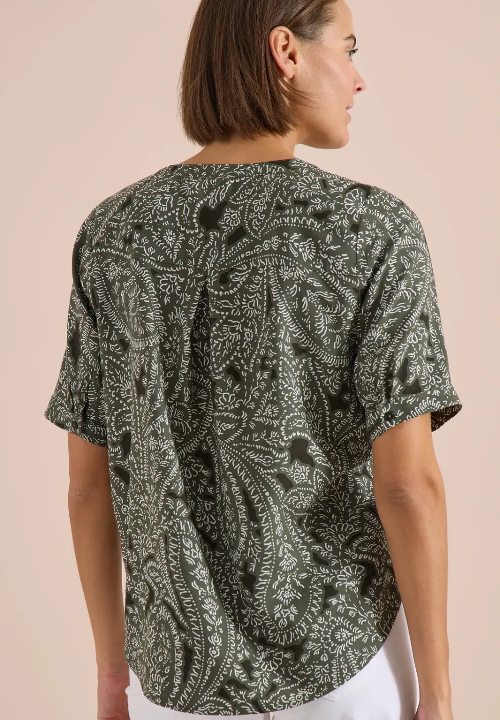 Blouse met korte mouwen en paisleyprint