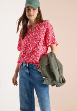 Blouse met korte mouwen en schelpjesprint