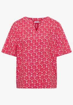 Blouse met korte mouwen en schelpjesprint