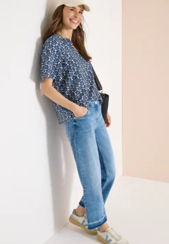Blouse met korte mouwen en schelpjesprint