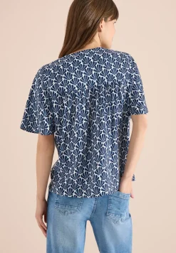 Blouse met korte mouwen en schelpjesprint
