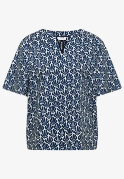 Blouse met korte mouwen en schelpjesprint