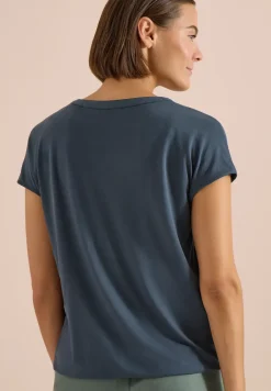 Blouse met korte mouwen en structuurmix