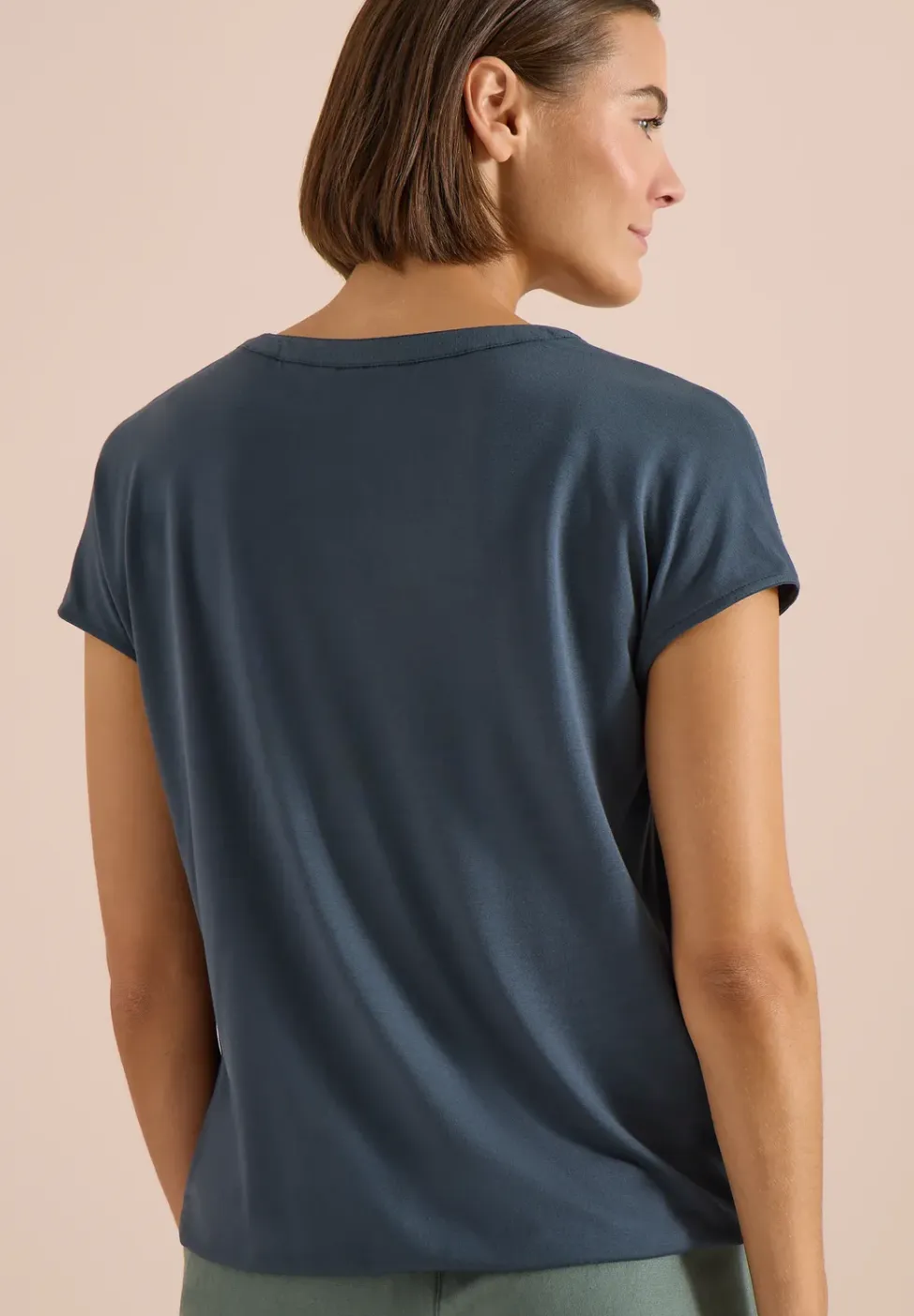 Blouse met korte mouwen en structuurmix