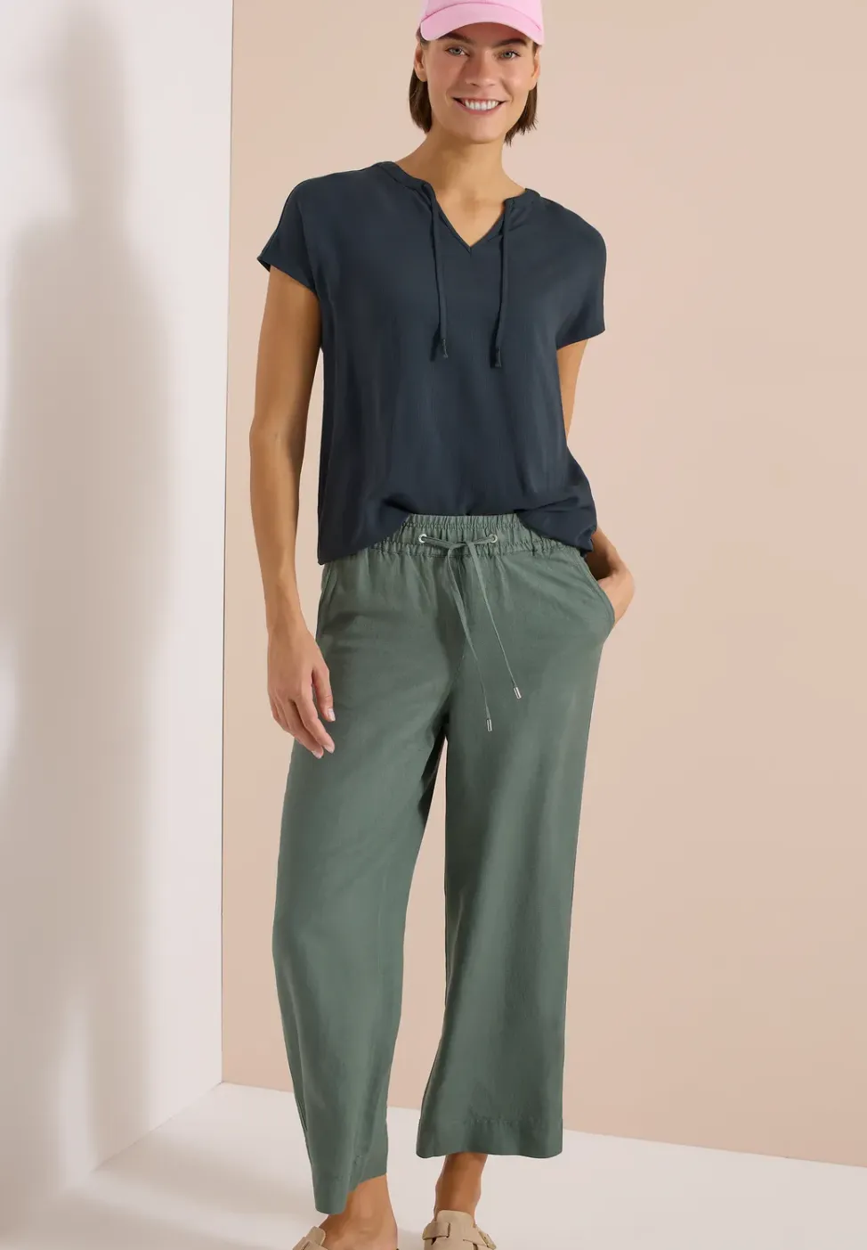 Blouse met korte mouwen en structuurmix
