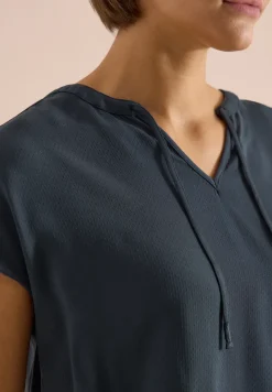 Blouse met korte mouwen en structuurmix