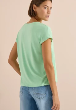 Blouse met korte mouwen en structuurmix