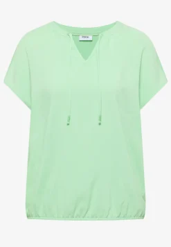 Blouse met korte mouwen en structuurmix