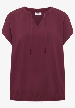 Blouse met korte mouwen en structuurmix