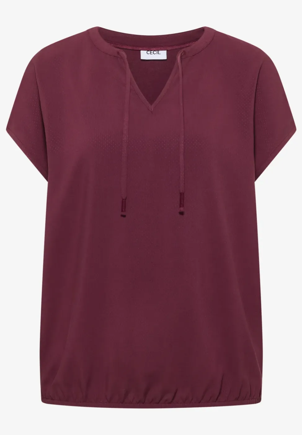 Blouse met korte mouwen en structuurmix