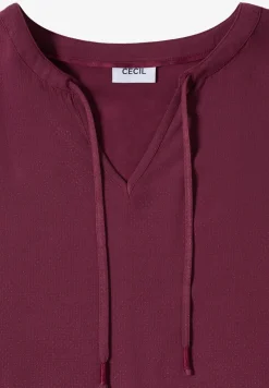 Blouse met korte mouwen en structuurmix