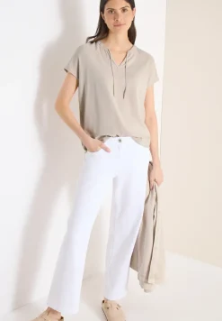 Blouse met korte mouwen en structuurmix