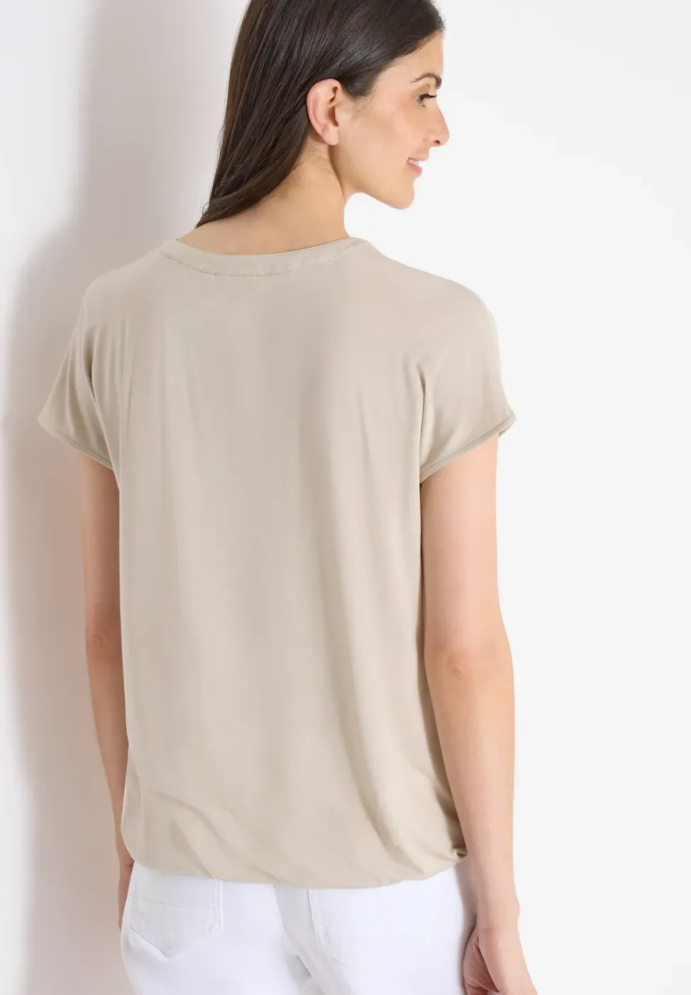 Blouse met korte mouwen en structuurmix