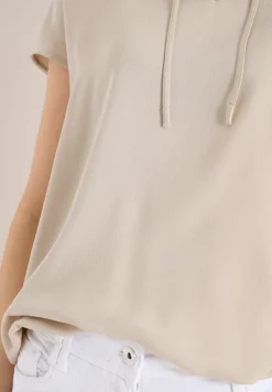 Blouse met korte mouwen en structuurmix