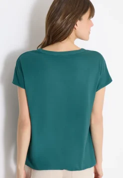 Blouse met korte mouwen en structuurmix