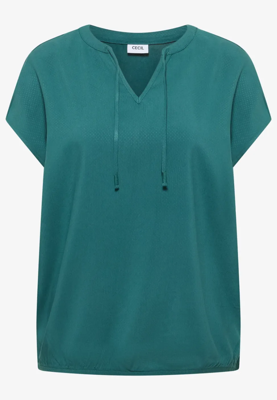 Blouse met korte mouwen en structuurmix