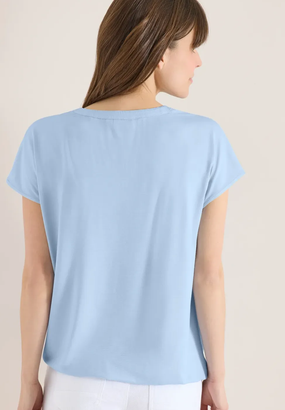 Blouse met korte mouwen en structuurmix