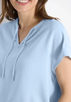 Blouse met korte mouwen en structuurmix