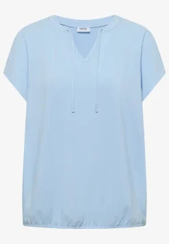 Blouse met korte mouwen en structuurmix