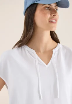 Blouse met korte mouwen en structuurmix
