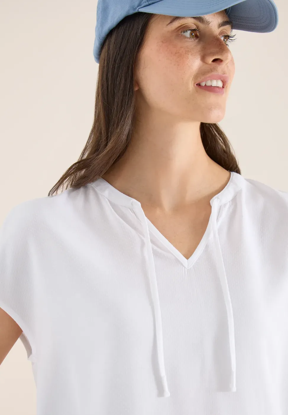 Blouse met korte mouwen en structuurmix