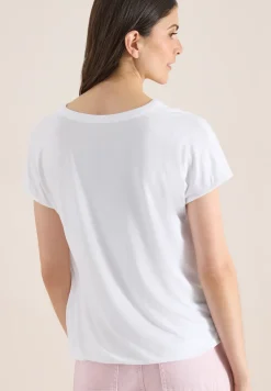 Blouse met korte mouwen en structuurmix