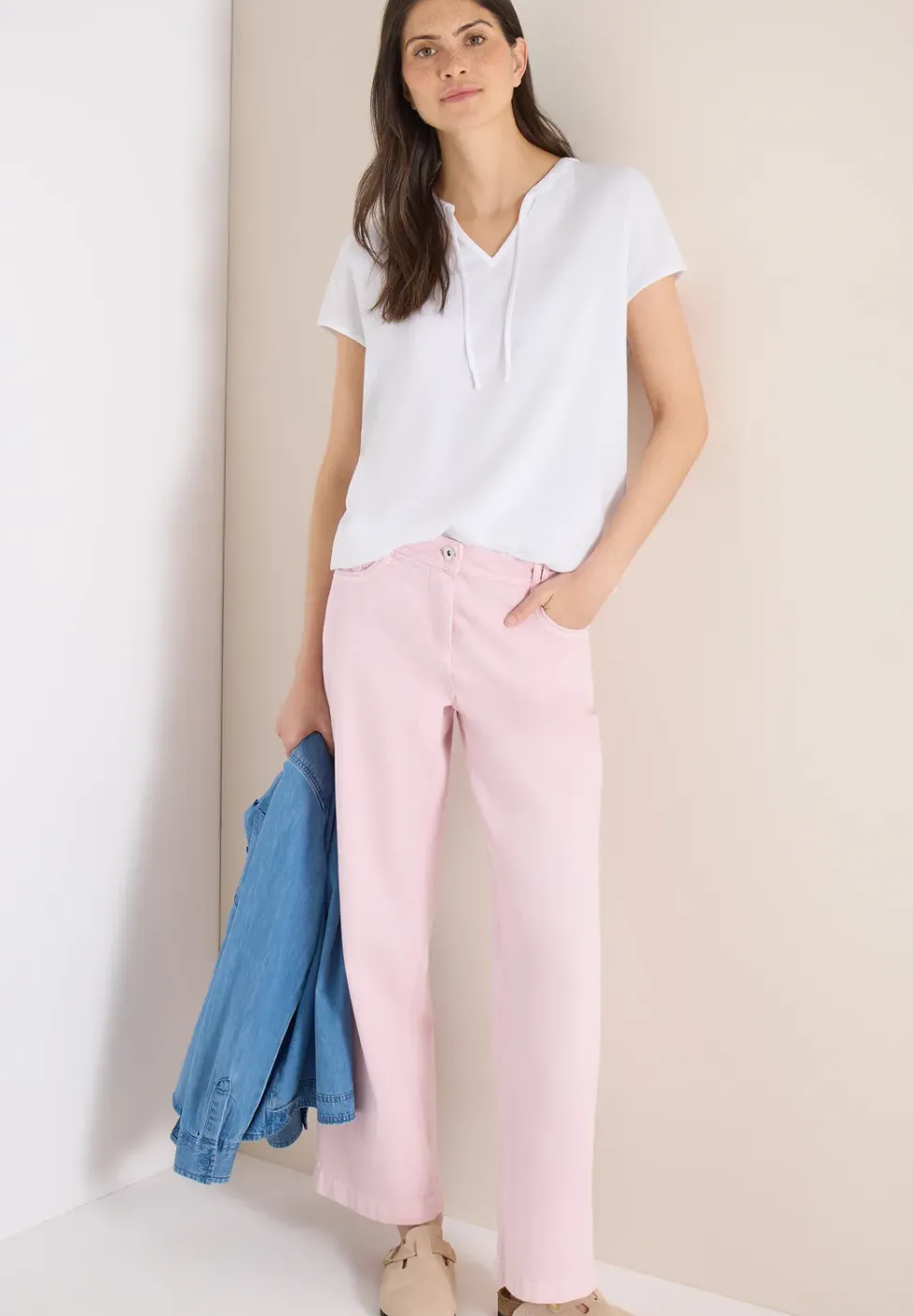 Blouse met korte mouwen en structuurmix