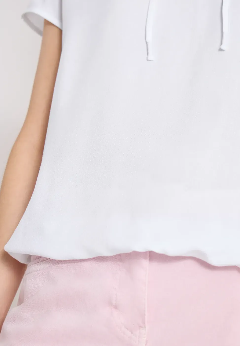 Blouse met korte mouwen en structuurmix