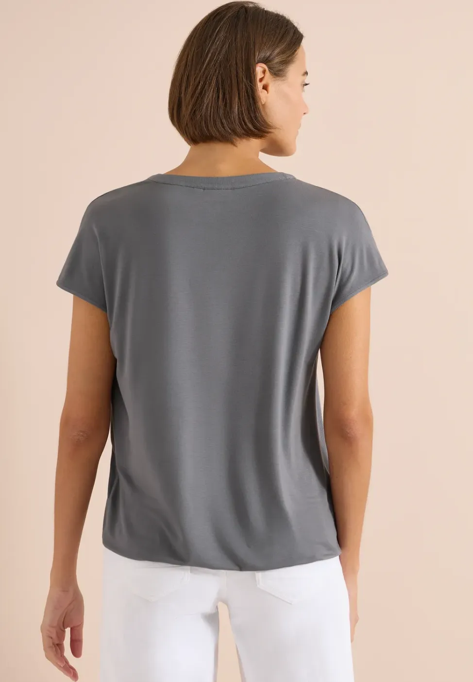 Blouse met korte mouwen en structuurmix