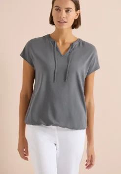 Blouse met korte mouwen en structuurmix