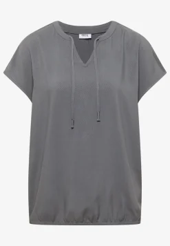 Blouse met korte mouwen en structuurmix