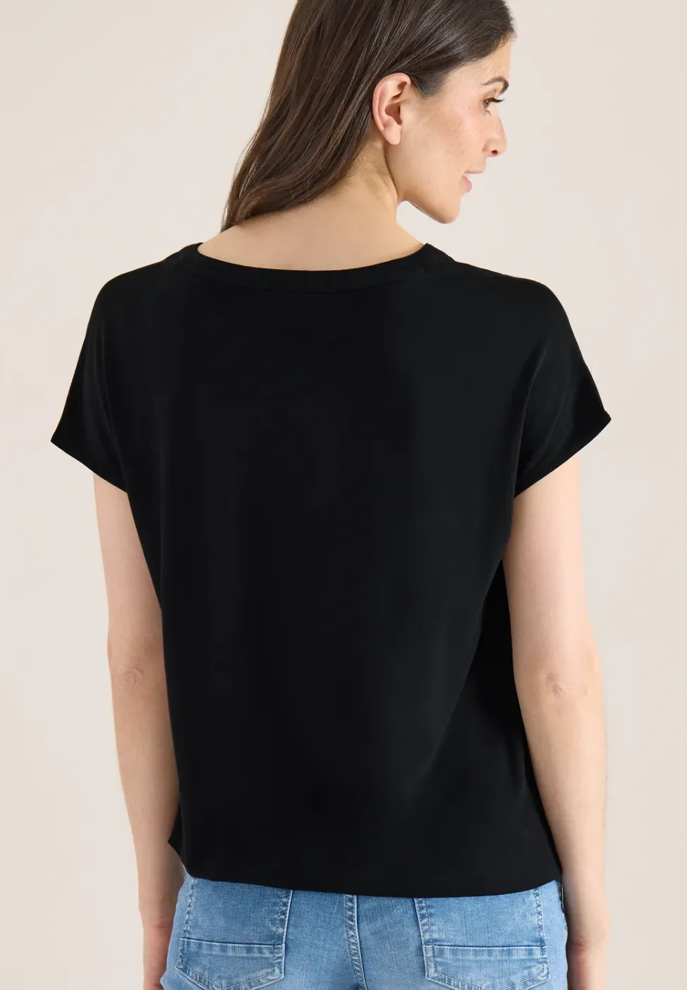 Blouse met korte mouwen en structuurmix