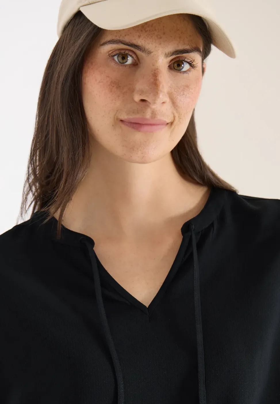 Blouse met korte mouwen en structuurmix