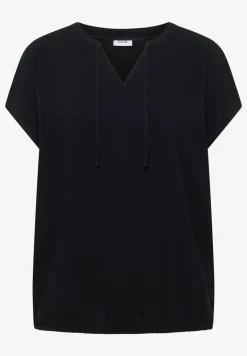 Blouse met korte mouwen en structuurmix