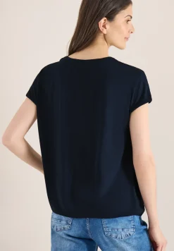 Blouse met korte mouwen en structuurmix