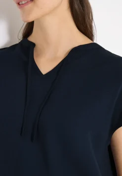 Blouse met korte mouwen en structuurmix