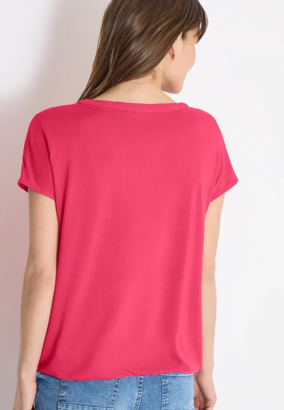 Blouse met korte mouwen en structuurmix