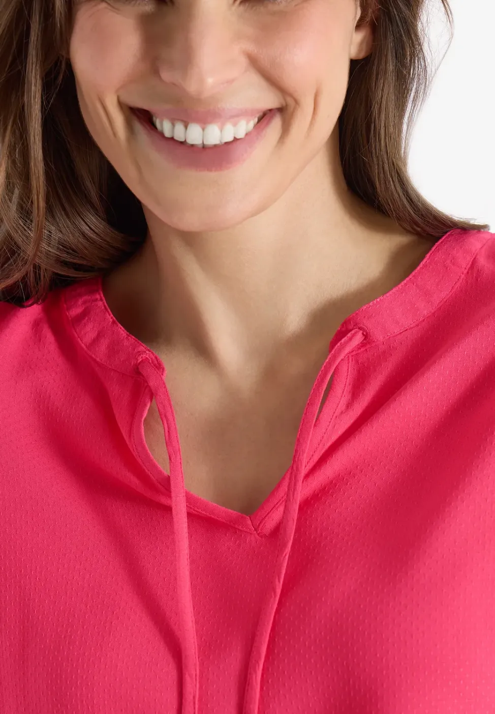 Blouse met korte mouwen en structuurmix