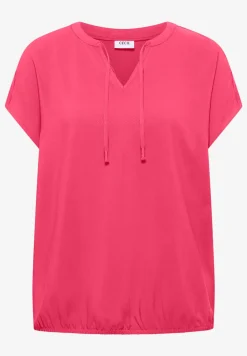 Blouse met korte mouwen en structuurmix