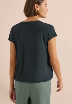 Blouse met korte mouwen en structuurmix