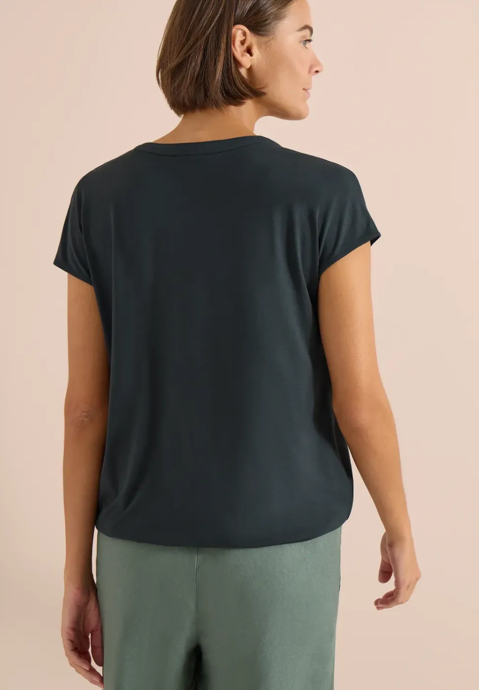 Blouse met korte mouwen en structuurmix