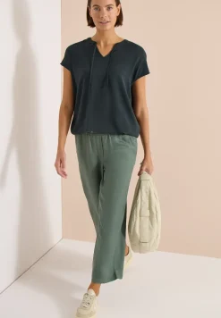 Blouse met korte mouwen en structuurmix