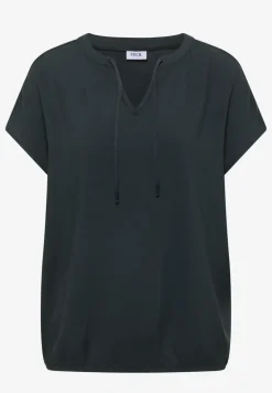 Blouse met korte mouwen en structuurmix